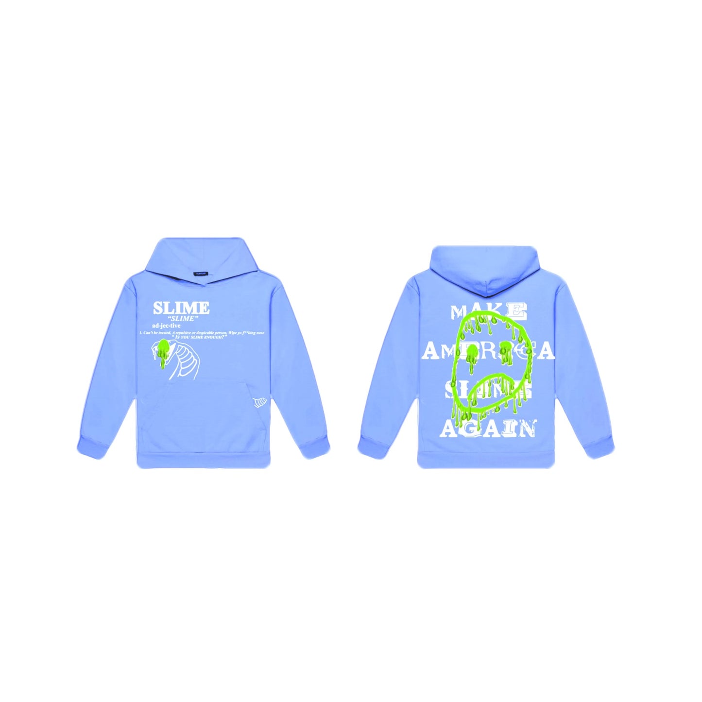 “Slimey Smiley" - Hoodie (Baby Blue)